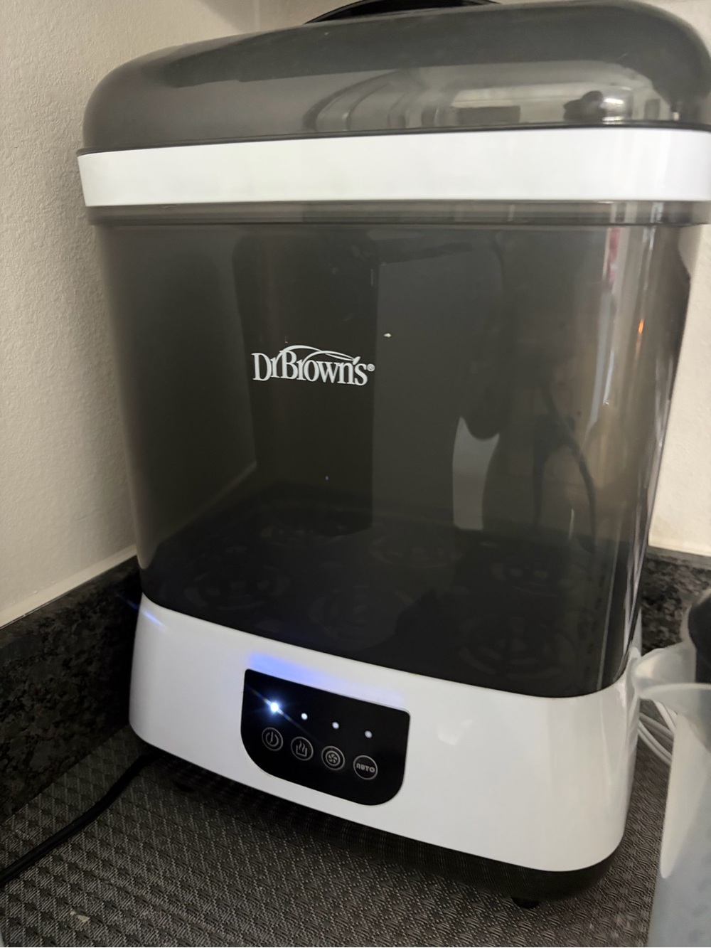 Dr. Brown's Gray and White Electric Baby Bottle Sterilizer